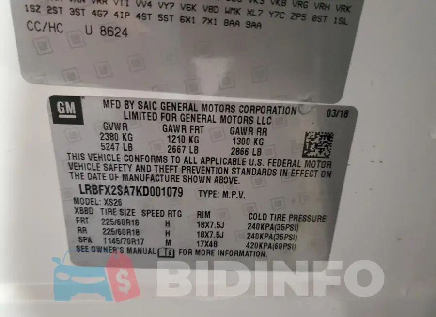 LRBFX2SA7KD001079 Photo# 13