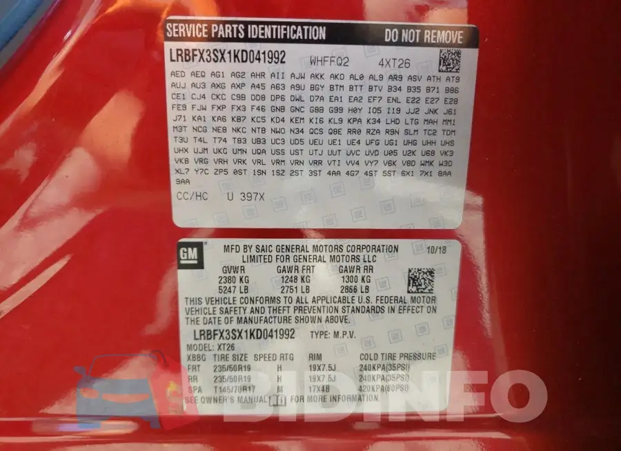 LRBFX3SX1KD041992 Photo# 13