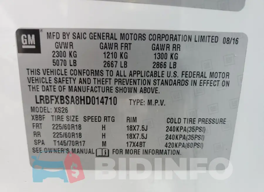LRBFXBSA8HD014710 Photo# 12
