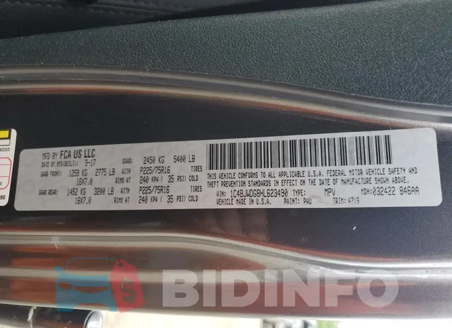 1C4BJWDG8HL623490 Photo# 13