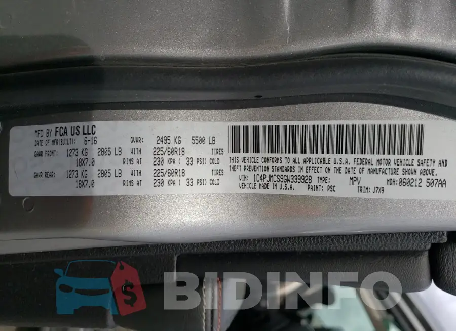 1C4PJMCS9GW339928 Photo# 13