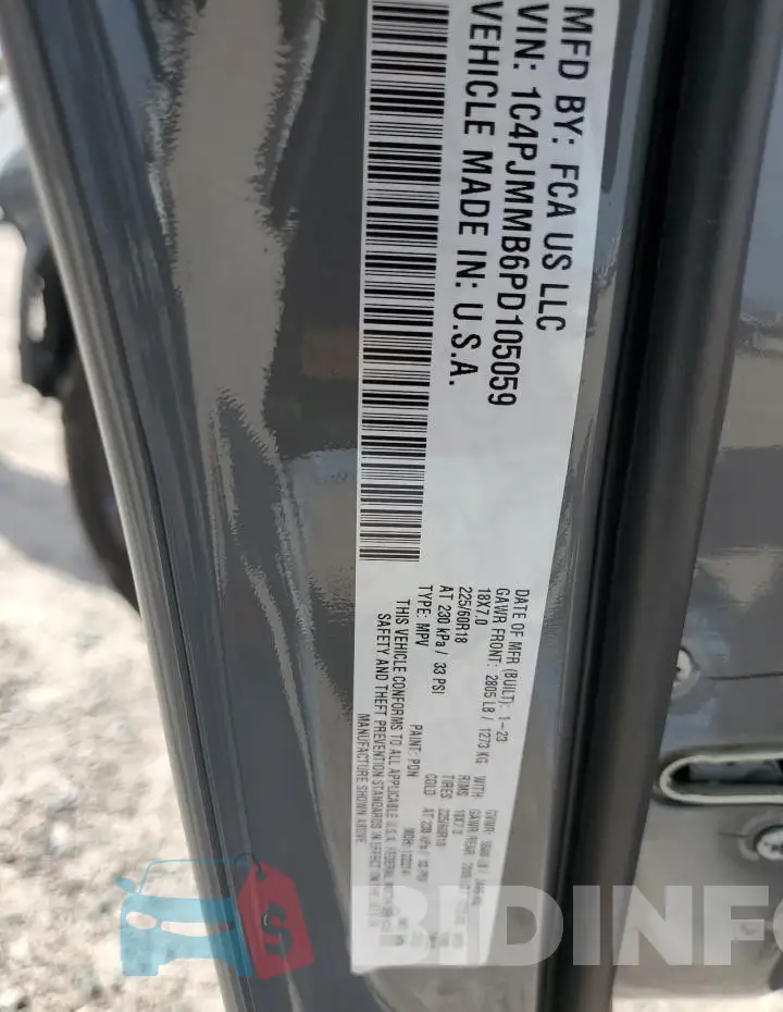 1C4PJMMB6PD105059 Photo# 12