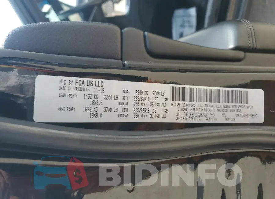 1C4RJFBG2LC207686 Photo# 13