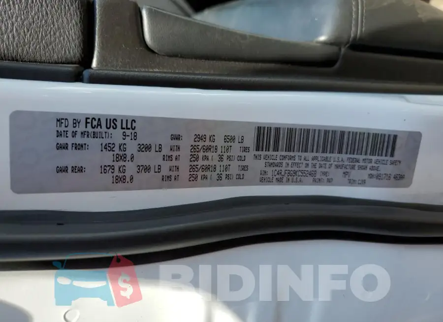 1C4RJFBG9KC552468 Photo# 13