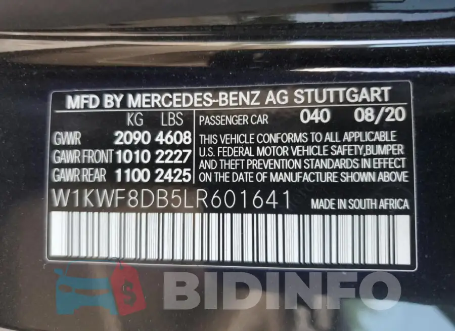 W1KWF8DB5LR601641 Photo# 13