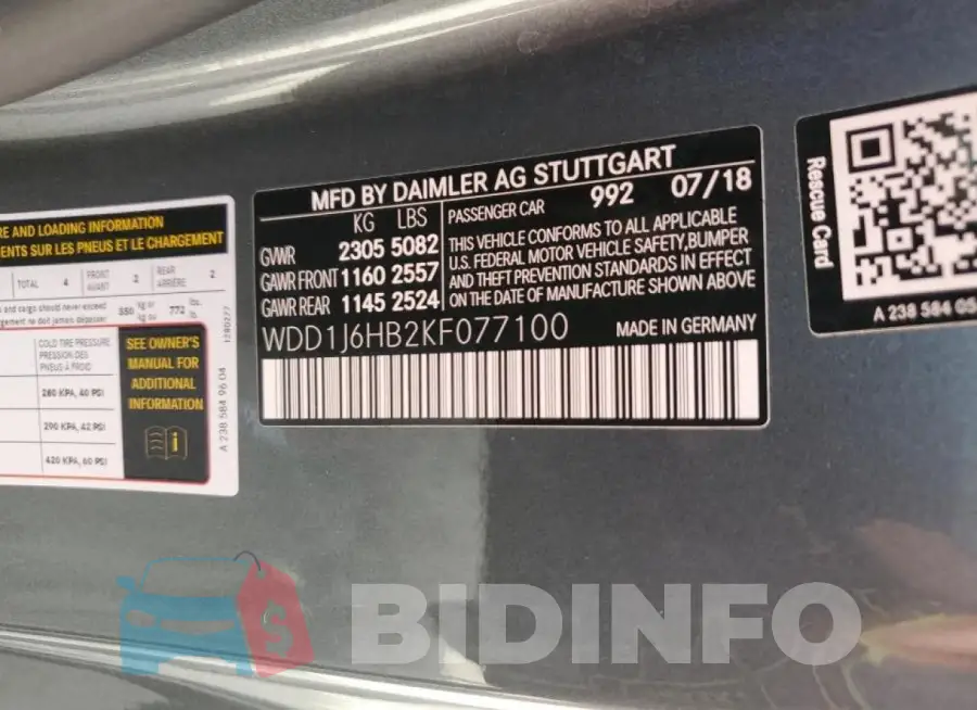 WDD1J6HB2KF077100 Photo# 13