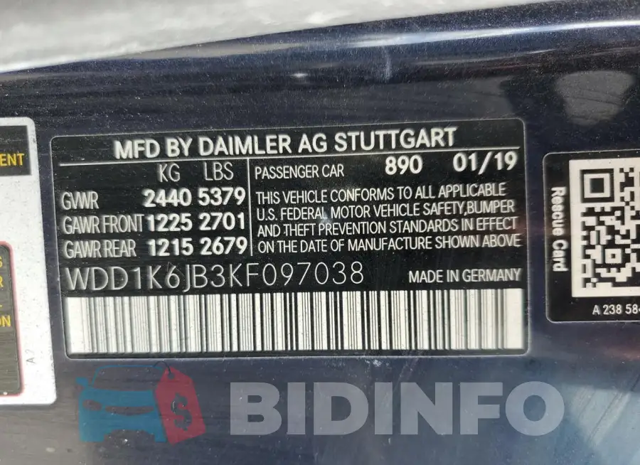 WDD1K6JB3KF097038 Photo# 12