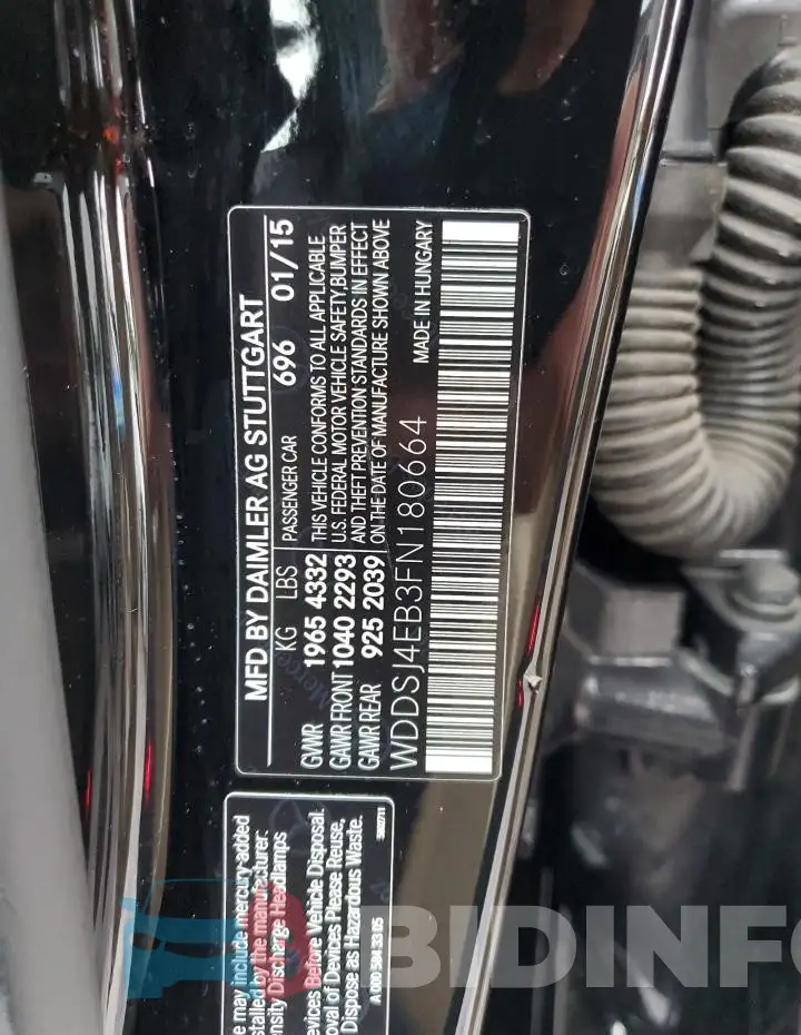 WDDSJ4EB3FN180664 Photo# 12
