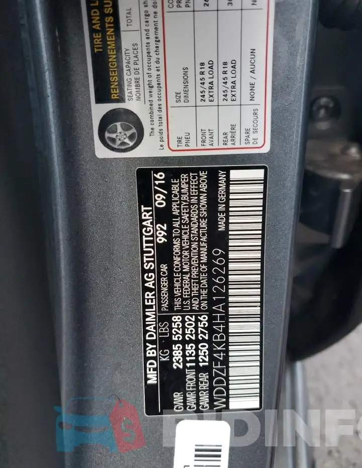 WDDZF4KB4HA126269 Photo# 13
