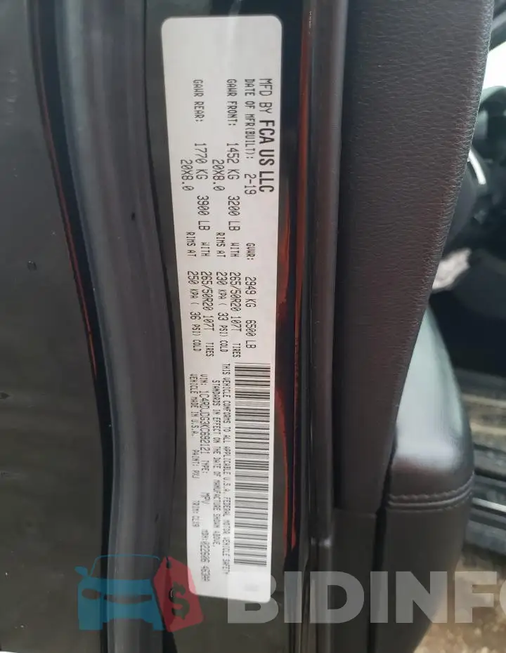 1C4RDJDG3KC692121 Photo# 12