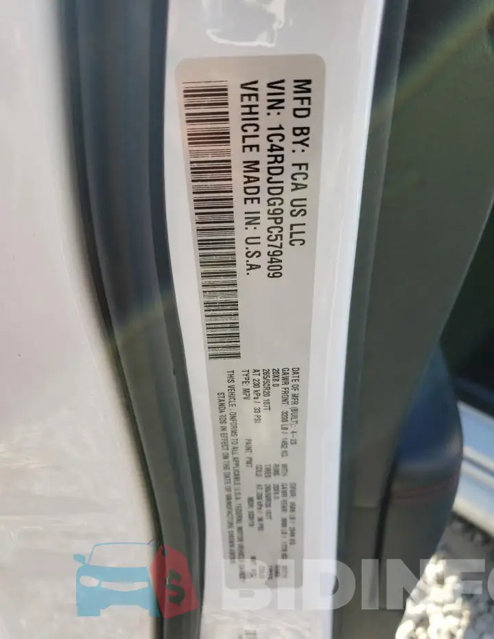 1C4RDJDG9PC579409 Photo# 13