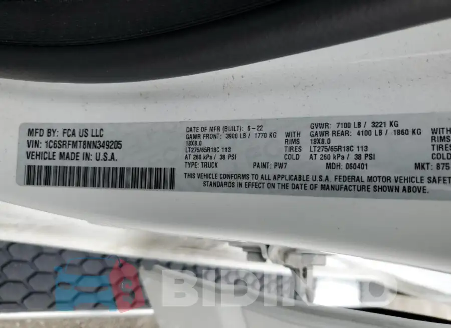 1C6SRFMT8NN349205 Photo# 12