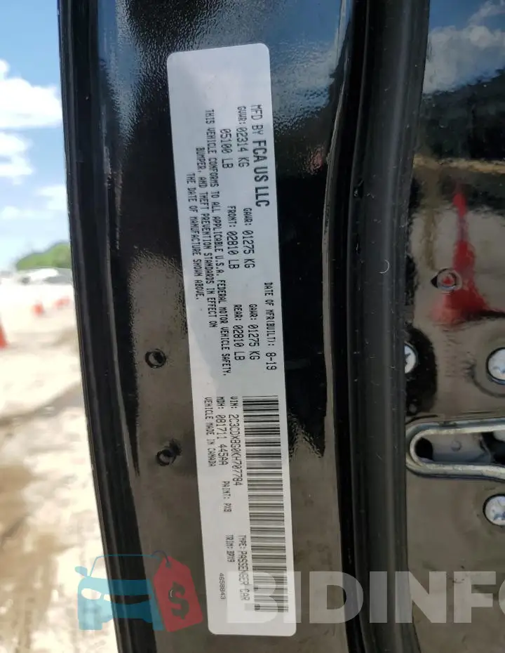 2C3CDXBG0KH707784 Photo# 12