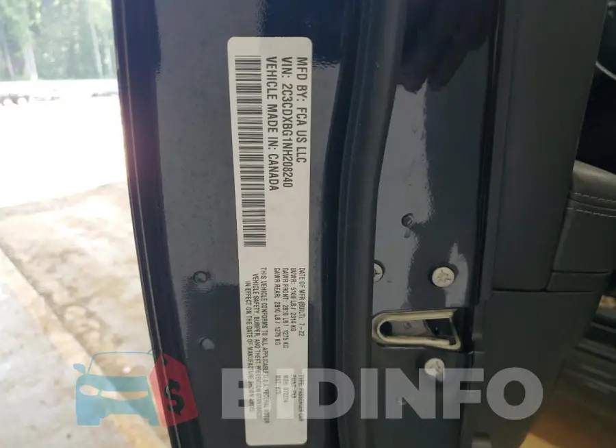 2C3CDXBG1NH208240 Photo# 12