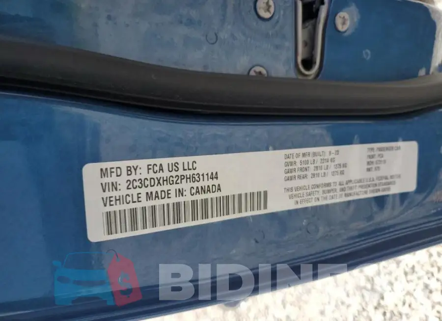 2C3CDXHG2PH631144 Photo# 12