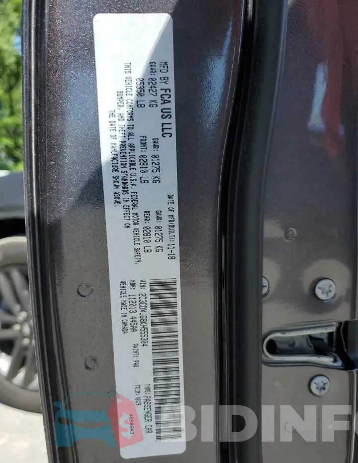 2C3CDXJG8KH555304 Photo# 13