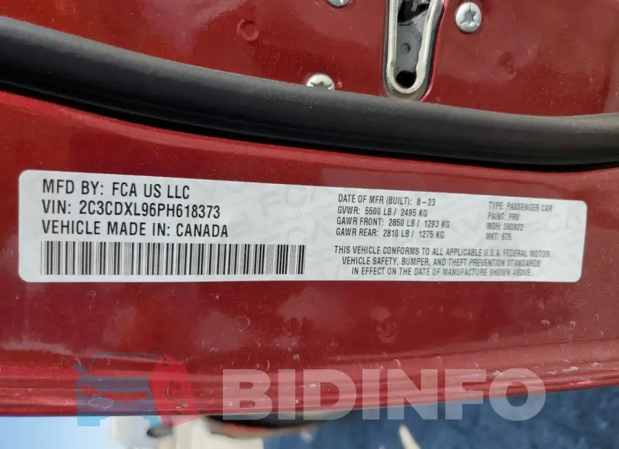 2C3CDXL96PH618373 Photo# 12