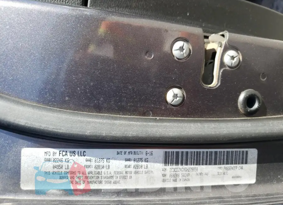 2C3CDZAGXGH279890 Photo# 12