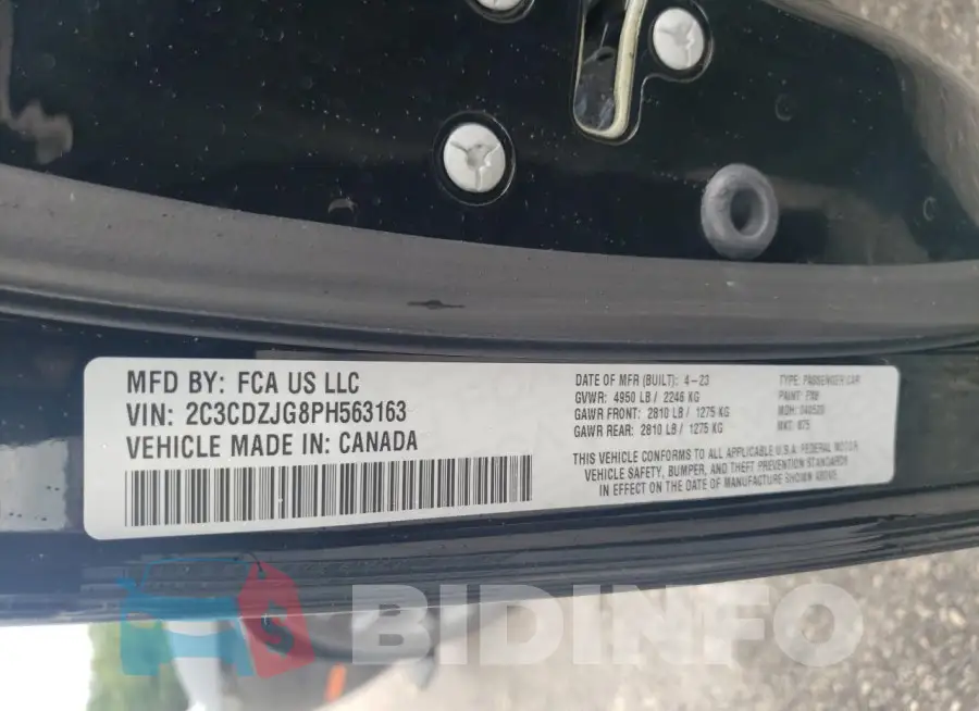 2C3CDZJG8PH563163 Photo# 12