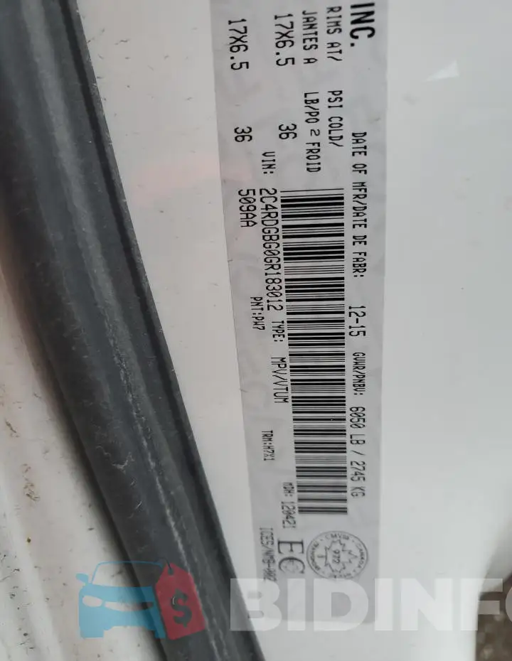 2C4RDGBG0GR183012 Photo# 13