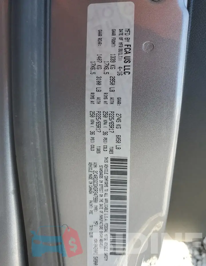 2C4RDGCGXGR347980 Photo# 13