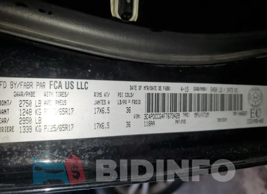 3C4PDCCG4FT673429 Photo# 14