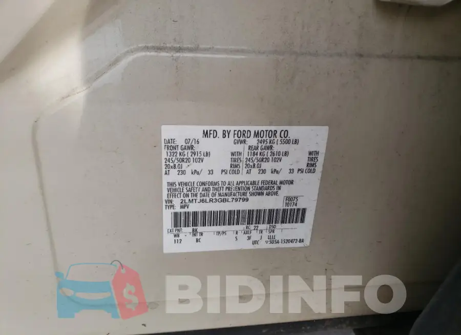 2LMTJ6LR3GBL79799 Photo# 13