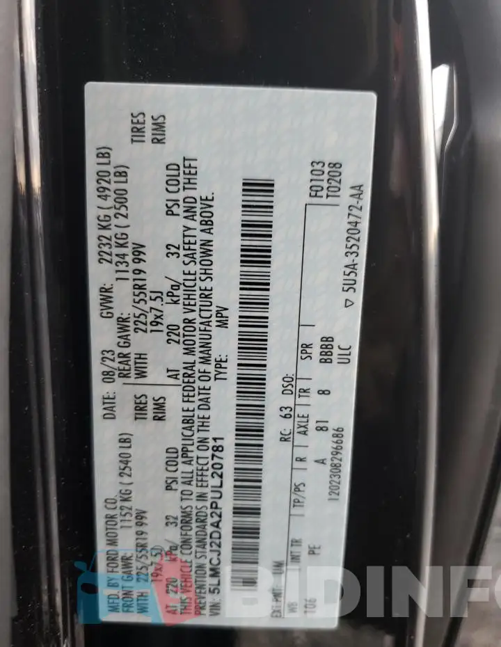 5LMCJ2DA2PUL20781 Photo# 13
