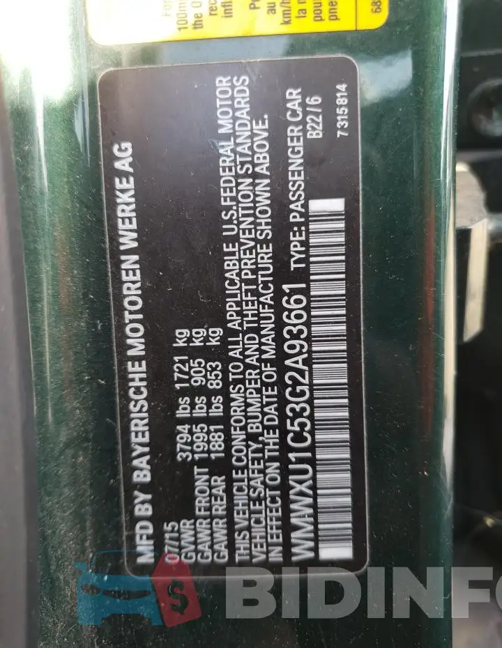 WMWXU1C53G2A93661 Photo# 12