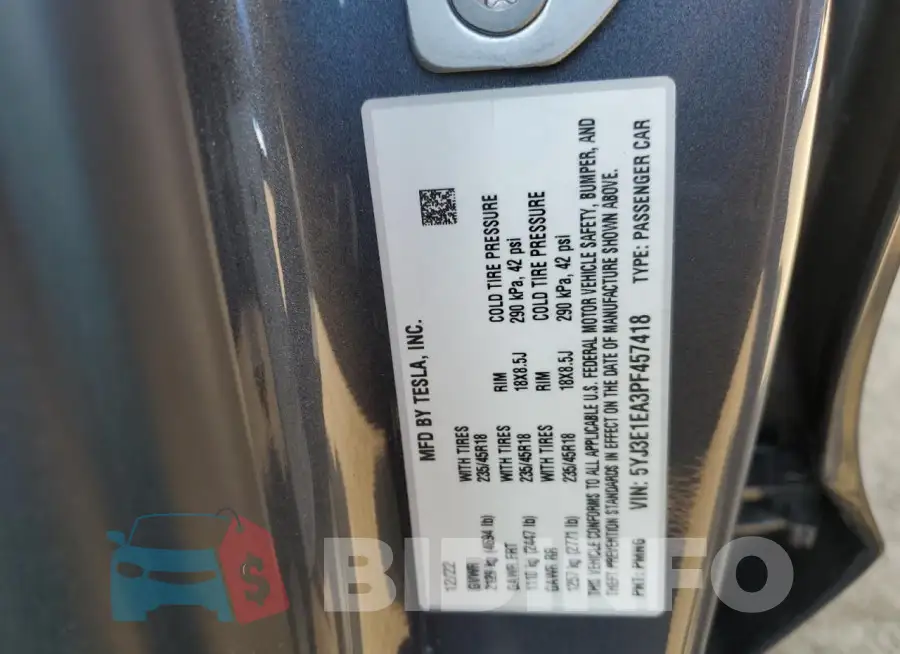 5YJ3E1EA3PF457418 Photo# 13