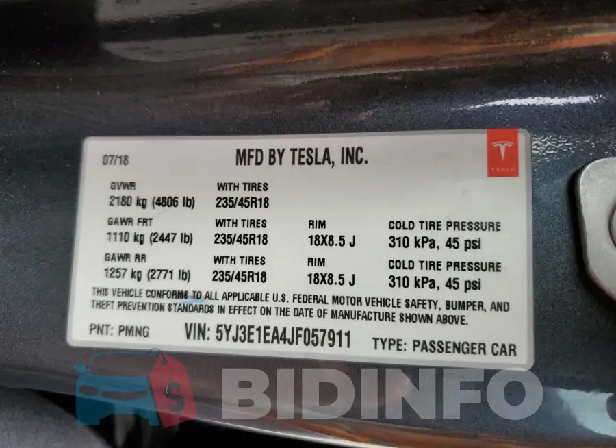 5YJ3E1EA4JF057911 Photo# 13