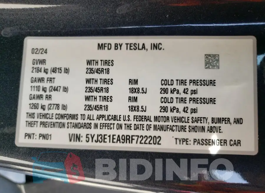 5YJ3E1EA9RF722202 Photo# 13