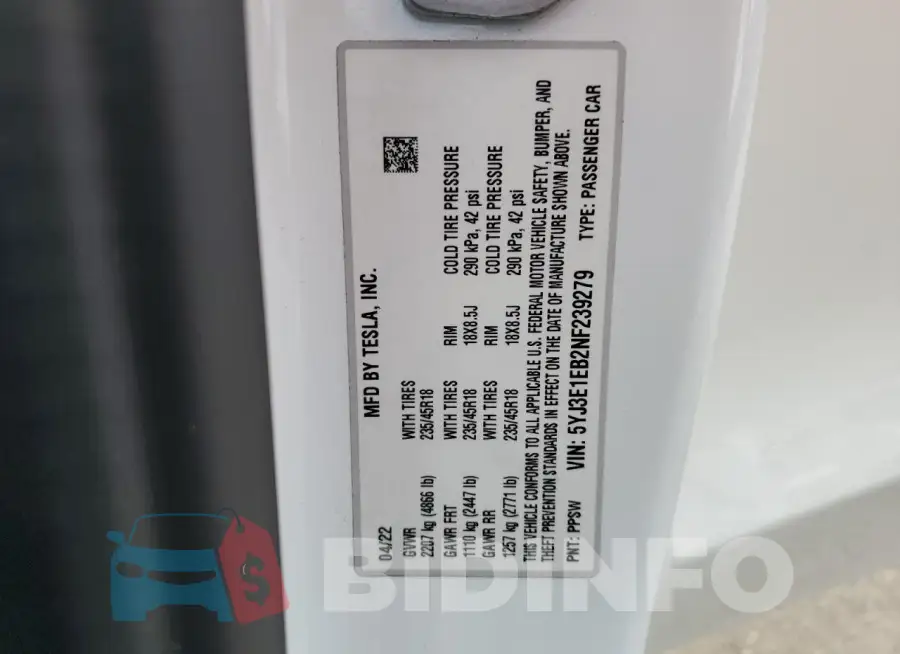 5YJ3E1EB2NF239279 Photo# 14