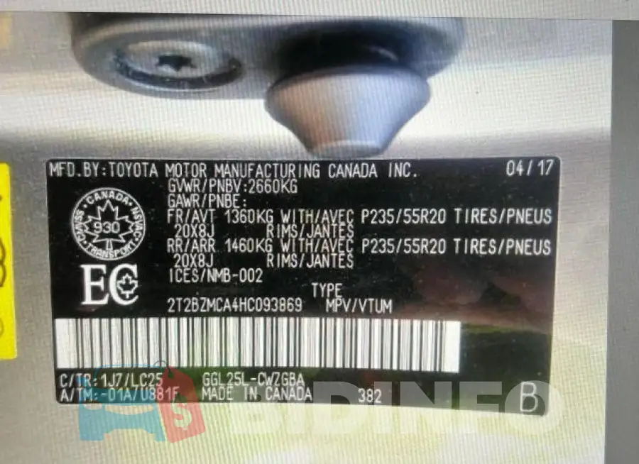 2T2BZMCA4HC093869 Photo# 10