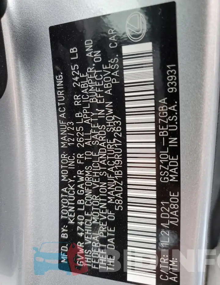 58ADZ1B19RU172637 Photo# 12