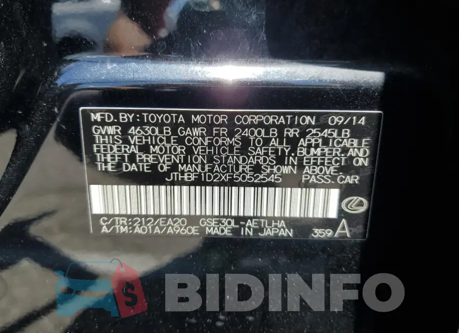 JTHBF1D2XF5052545 Photo# 12