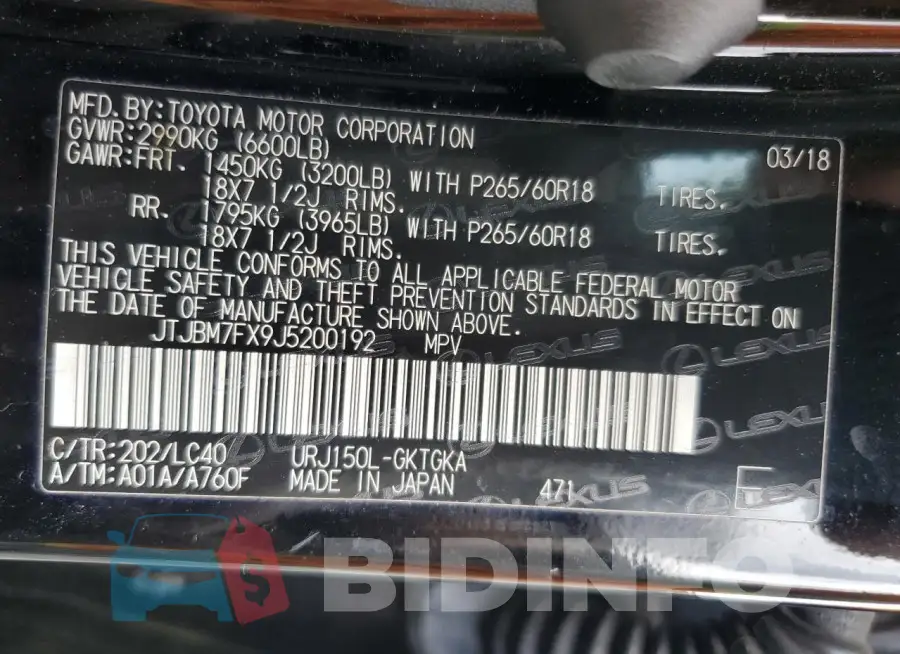 JTJBM7FX9J5200192 Photo# 13