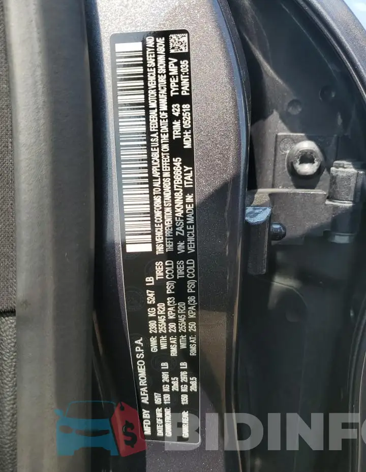 ZASFAKNN8J7B66645 Photo# 13