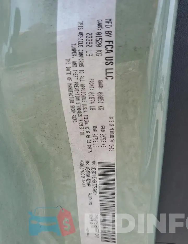 3C3CFFEH6KT728087 Photo# 12