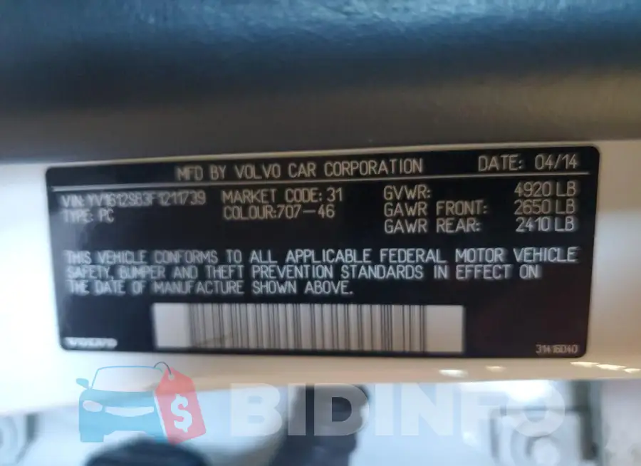 YV1612SB3F1211739 Photo# 12