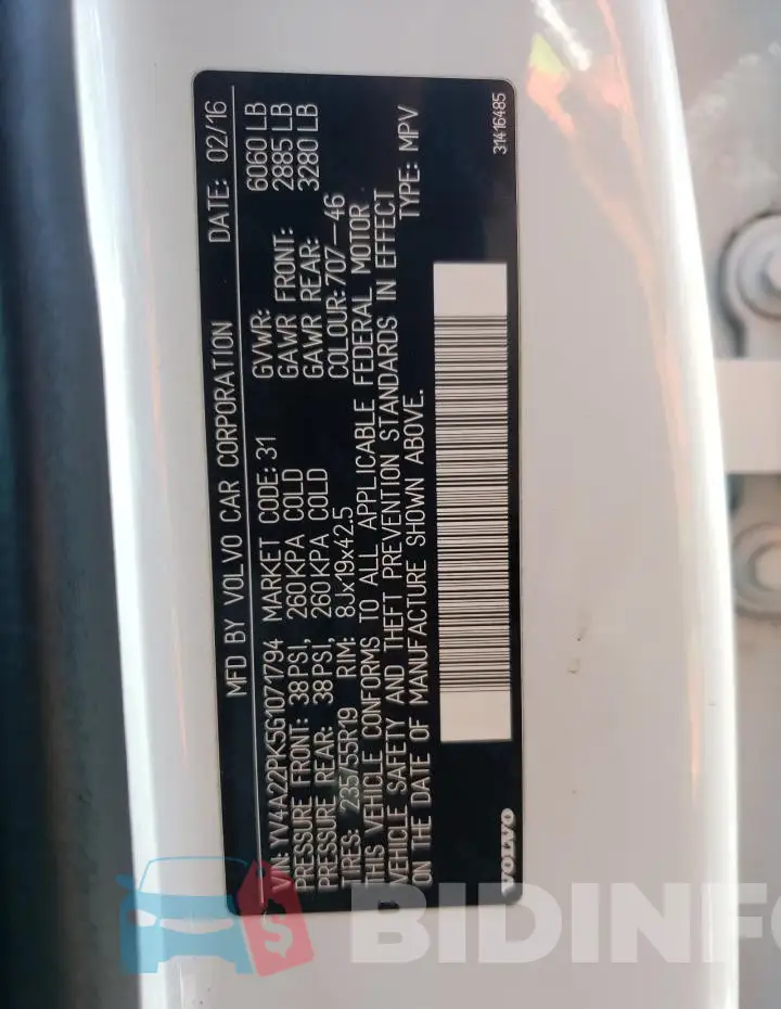 YV4A22PK5G1071794 Photo# 13
