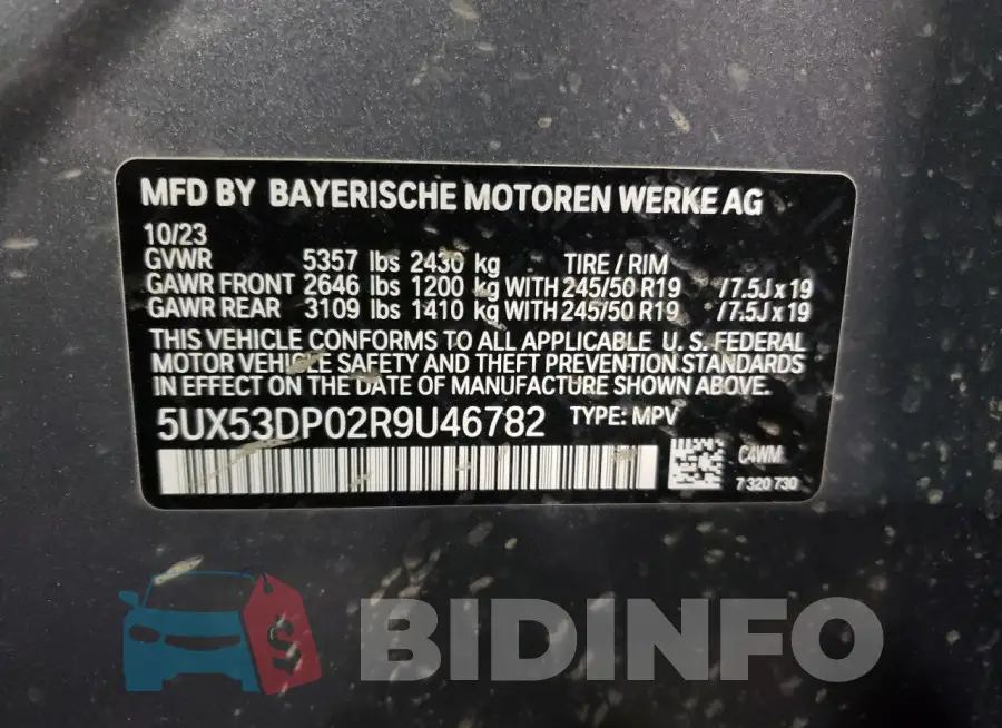 5UX53DP02R9U46782 Photo# 12
