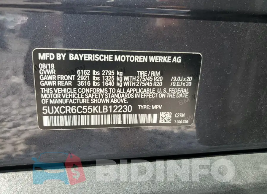 5UXCR6C55KLB12230 Photo# 13