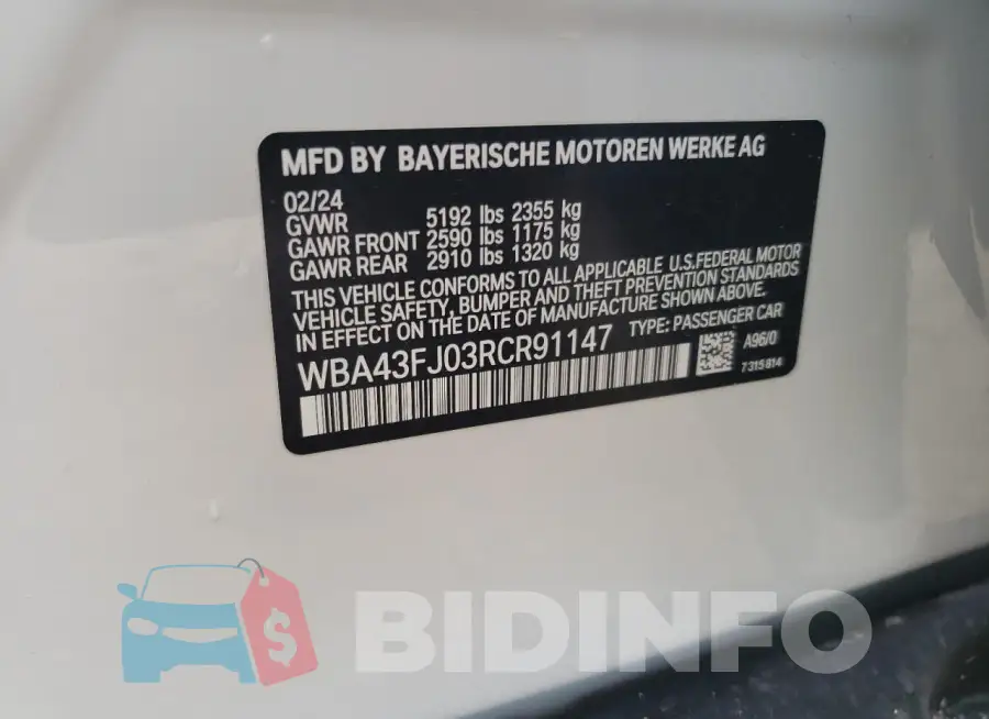 WBA43FJ03RCR91147 Photo# 12