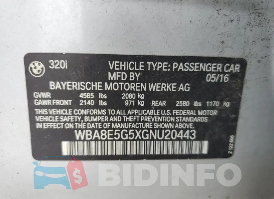 WBA8E5G5XGNU20443 Photo# 13
