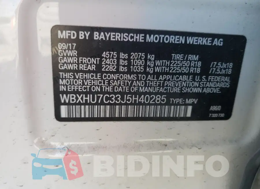 WBXHU7C33J5H40285 Photo# 12