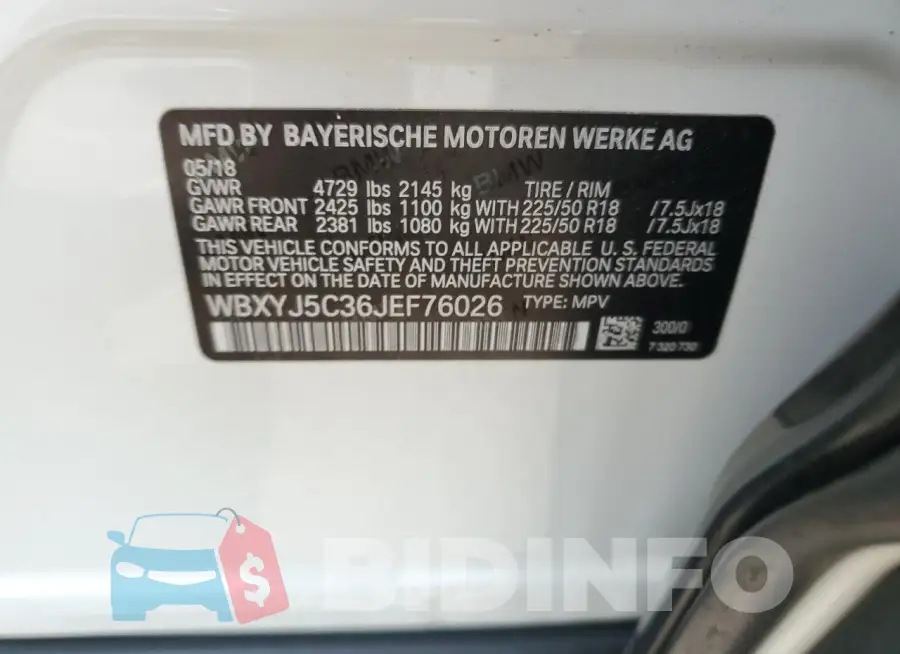 WBXYJ5C36JEF76026 Photo# 13