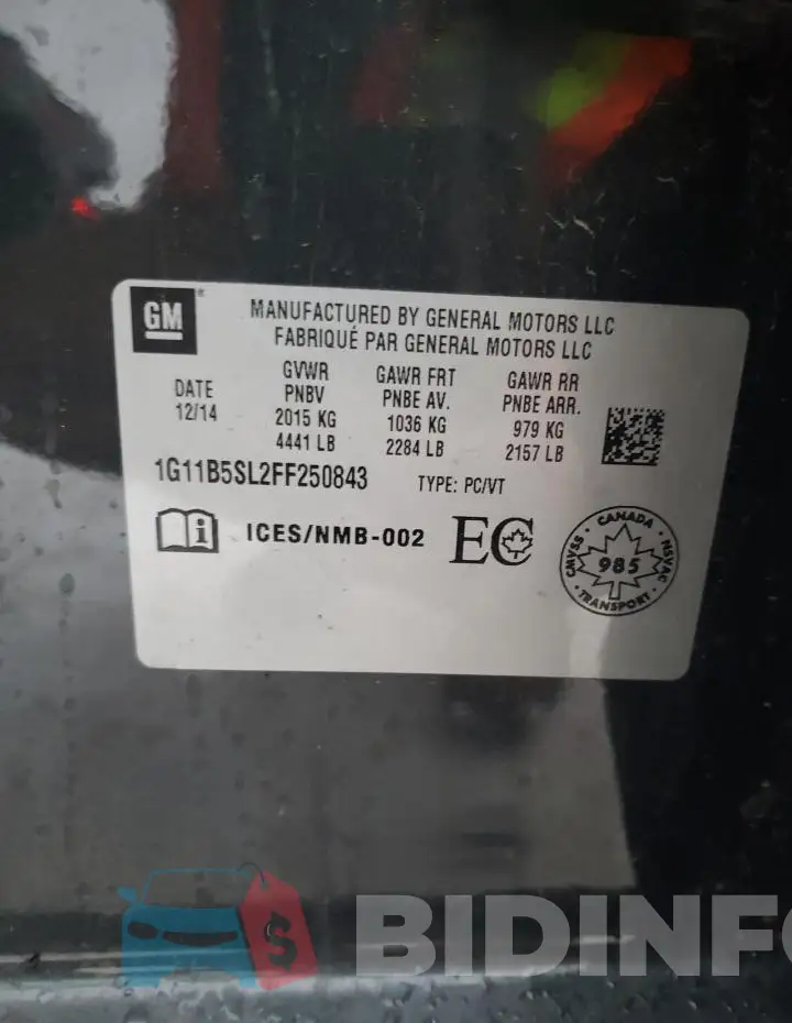 1G11B5SL2FF250843 Photo# 13