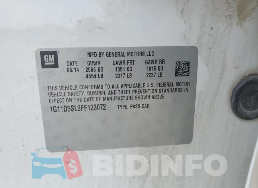 1G11D5SL8FF123072 Photo# 12