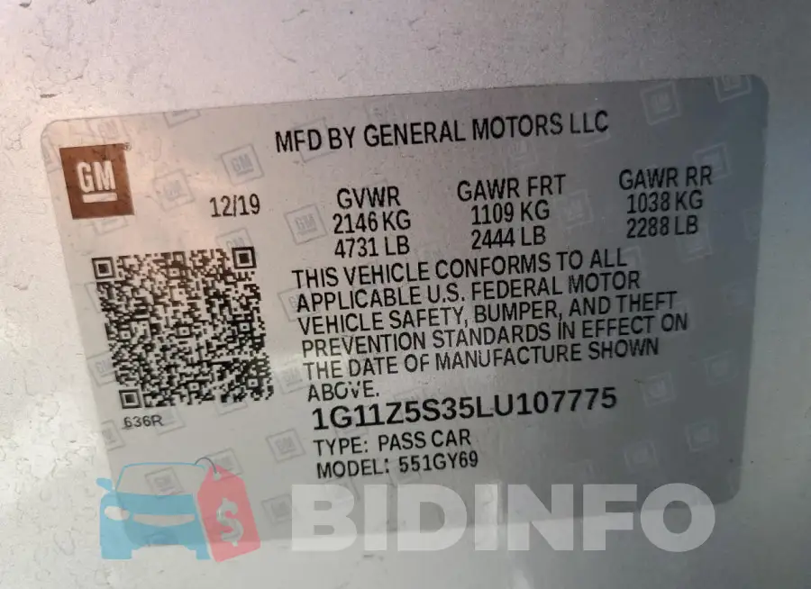 1G11Z5S35LU107775 Photo# 12